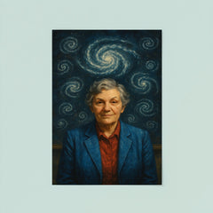 Vera Rubin under spiral galaxy chalk diagrams poster 8