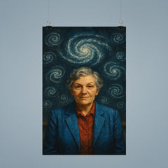 Vera Rubin under spiral galaxy chalk diagrams poster 9