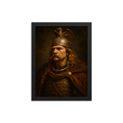 Vercingetorix framed print on a plain backdrop in size 12"x16".