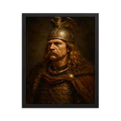 Vercingetorix framed print on a plain backdrop in size 16"x20".