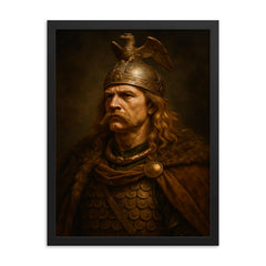 Vercingetorix framed print on a plain backdrop in size 18"x24".