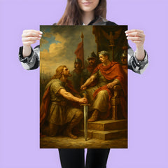 Vercingetorix surrendering arms before Caesar poster 3