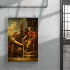 Vercingetorix surrendering arms before Caesar poster 4