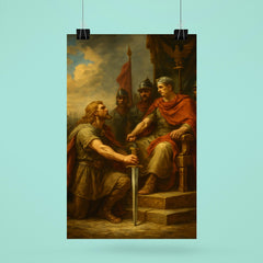 Vercingetorix surrendering arms before Caesar poster 6
