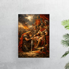 Vercingetorix surrendering arms before Caesar poster 7