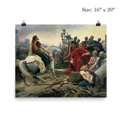 Vercingetorix Surrenders to Julius Caesar by Lionel Royer, 1899 poster 2