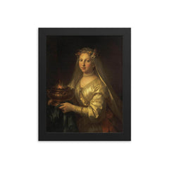 Vestal Virgin by Jean Raoux, Late 1600s framed print on a plain backdrop in size 8"x10".