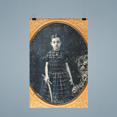 Victorian Girl Holding a Stick and Hoop - "Trundling a Hoop" Game poster 9