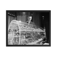 Vietnam Draft Lottery Capsules, Washington D C  1969 framed print on a plain backdrop in size 16"x20".