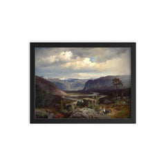 View From Valle in Setesdal by Johan Fredrik Eckersberg, 1852 framed print on a plain backdrop in size 12"x16".