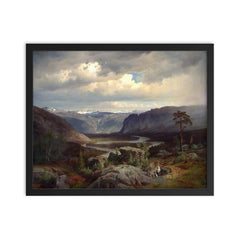 View From Valle in Setesdal by Johan Fredrik Eckersberg, 1852 framed print on a plain backdrop in size 16"x20".