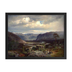 View From Valle in Setesdal by Johan Fredrik Eckersberg, 1852 framed print on a plain backdrop in size 18"x24".