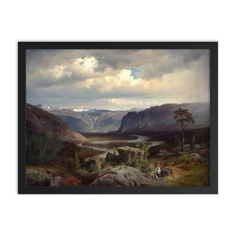 View From Valle in Setesdal by Johan Fredrik Eckersberg, 1852 framed print on a plain backdrop in size 18