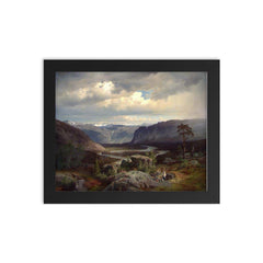 View From Valle in Setesdal by Johan Fredrik Eckersberg, 1852 framed print on a plain backdrop in size 8"x10".