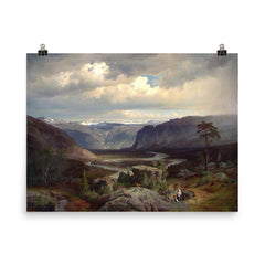 View From Valle in Setesdal by Johan Fredrik Eckersberg, 1852 poster on a plain backdrop in size 8"x10".