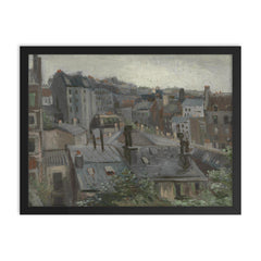 View from Vincent's Studio by Vincent van Gogh, 1886 framed print on a plain backdrop in size 18"x24".