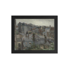 View from Vincent's Studio by Vincent van Gogh, 1886 framed print on a plain backdrop in size 8"x10".