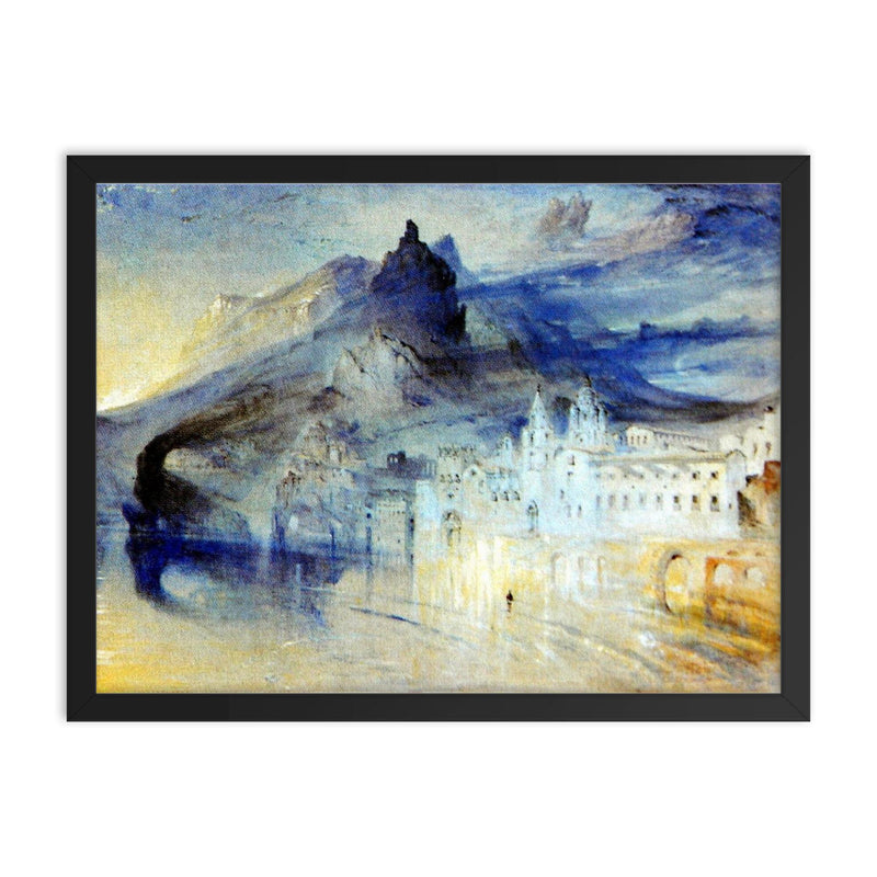 View of Amalfi by John Ruskin, 1844 framed print on a plain backdrop in size 18