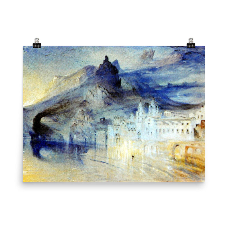View of Amalfi by John Ruskin, 1844 poster on a plain backdrop in size 8