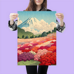 View of an Azalea Garden and Mount Fuji by Kawase Hasui, 1935 poster 3