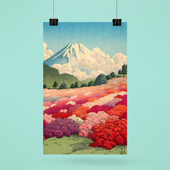 View of an Azalea Garden and Mount Fuji by Kawase Hasui, 1935 poster 6
