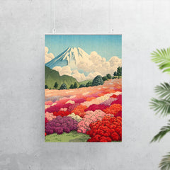 View of an Azalea Garden and Mount Fuji by Kawase Hasui, 1935 poster 7