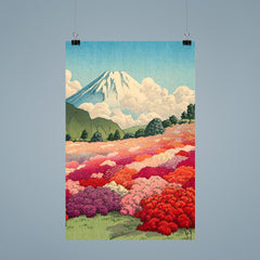 View of an Azalea Garden and Mount Fuji by Kawase Hasui, 1935 poster 9