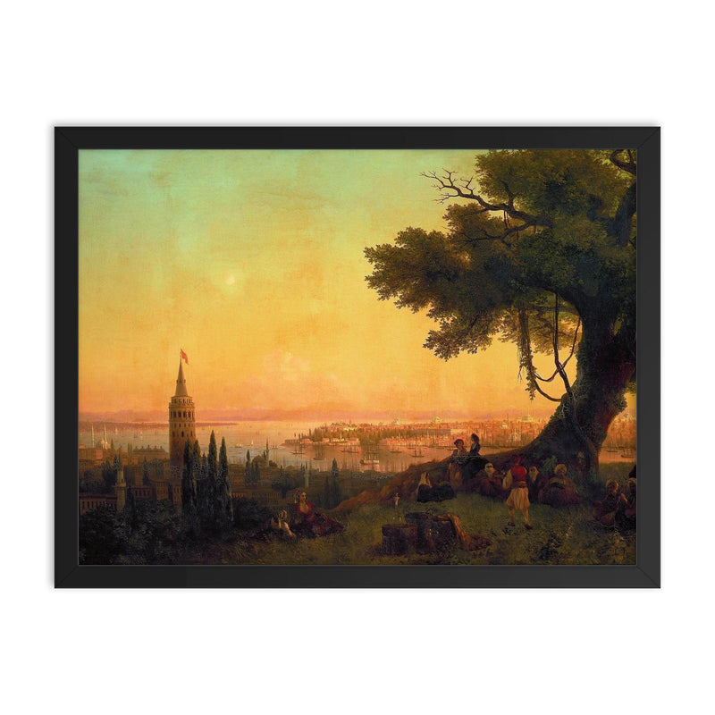 View of Constantinople by Ivan Aivazovsky, 1846 framed print on a plain backdrop in size 18