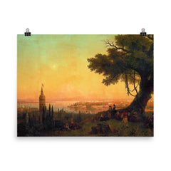 View of Constantinople by Ivan Aivazovsky, 1846 poster on a plain backdrop in size 8"x10".