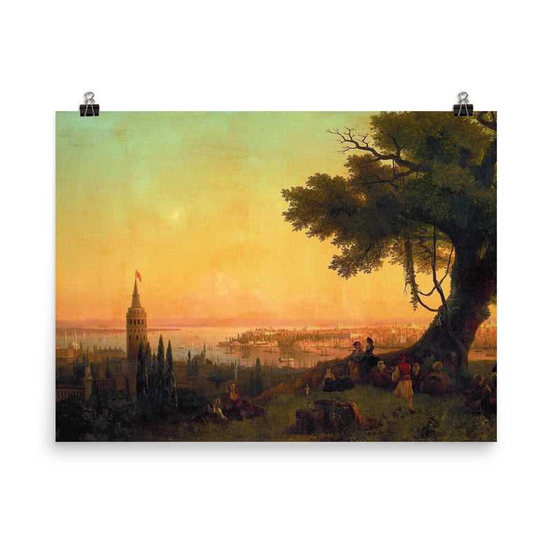 View of Constantinople by Ivan Aivazovsky, 1846 poster on a plain backdrop in size 8
