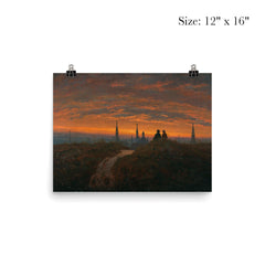View of Dresden at Sunset by Carl Gustav Carus, 1822 poster 3