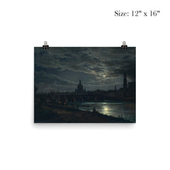 View of Dresden by Moonlight by Johan Christian Dahl, 1839 poster 3