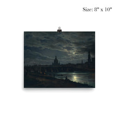View of Dresden by Moonlight by Johan Christian Dahl, 1839 poster 4