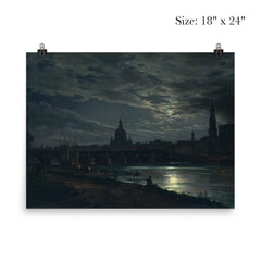 View of Dresden by Moonlight by Johan Christian Dahl, 1839 poster 5