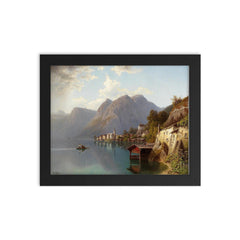 View of Hallstatt by Wilhelm Theodor Nocken, 1905 framed print on a plain backdrop in size 8"x10".