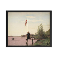 View of Lake Sortedam by Christen Købke, 1838 framed print on a plain backdrop in size 16"x20".