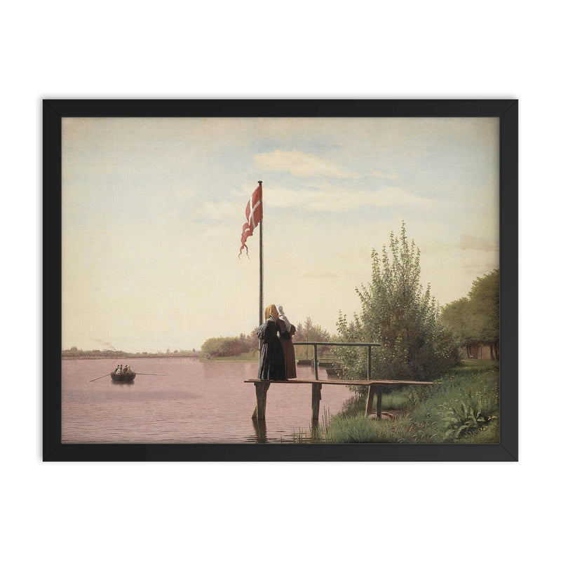 View of Lake Sortedam by Christen Købke, 1838 framed print on a plain backdrop in size 18