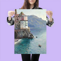 View of the Atrani Coast Near Amalfi, Italy by Peder Mork Mønsted, 1925 poster 3