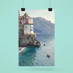 View of the Atrani Coast Near Amalfi, Italy by Peder Mork Mønsted, 1925 poster 6