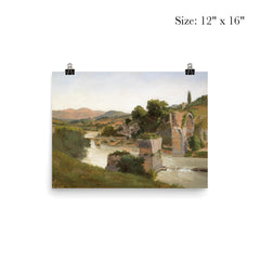 View of the Roman Bridge in Narni by Gustaf Wilhelm Palm, 1845 poster 3