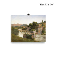 View of the Roman Bridge in Narni by Gustaf Wilhelm Palm, 1845 poster 4