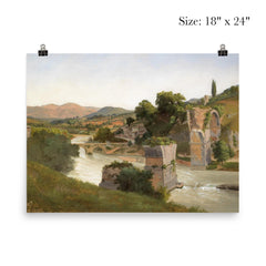 View of the Roman Bridge in Narni by Gustaf Wilhelm Palm, 1845 poster 5