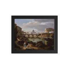View of the Tiber to the South by Rudolf Wiegmann, 1834 framed print on a plain backdrop in size 8"x10".