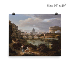 View of the Tiber to the South by Rudolf Wiegmann, 1834 poster 2