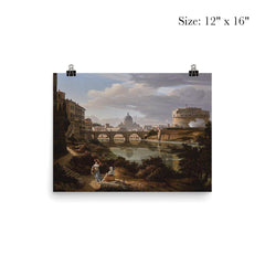 View of the Tiber to the South by Rudolf Wiegmann, 1834 poster 3