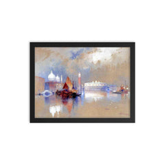View of Venice by Thomas Moran, 1888 framed print on a plain backdrop in size 12"x16".