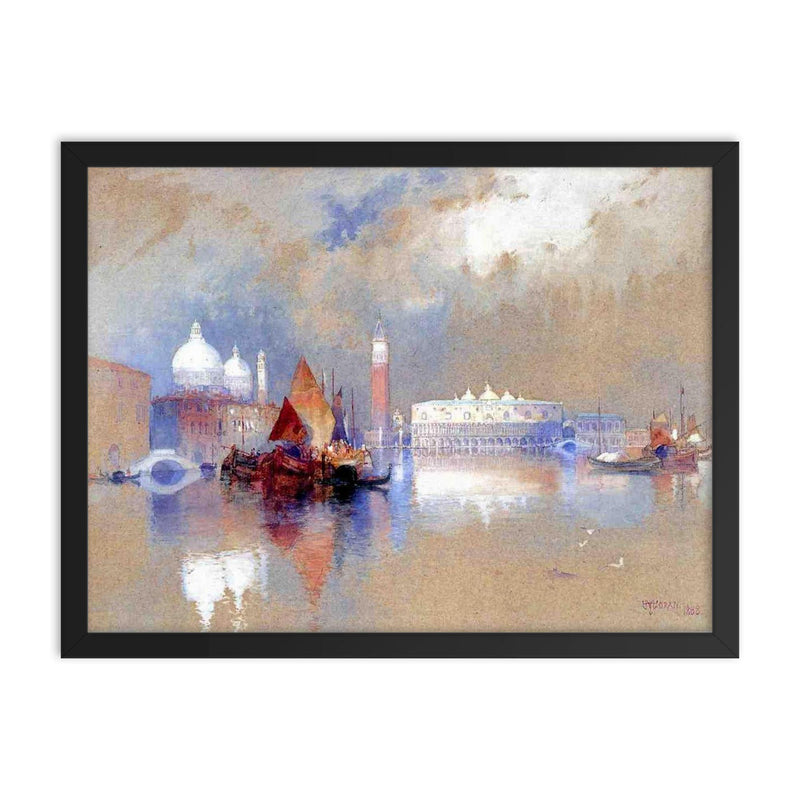 View of Venice by Thomas Moran, 1888 framed print on a plain backdrop in size 18