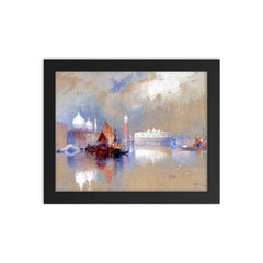 View of Venice by Thomas Moran, 1888 framed print on a plain backdrop in size 8"x10".