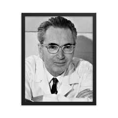 Viktor Frankl framed print on a plain backdrop in size 16"x20".