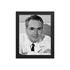 Viktor Frankl framed print on a plain backdrop in size 8"x10".